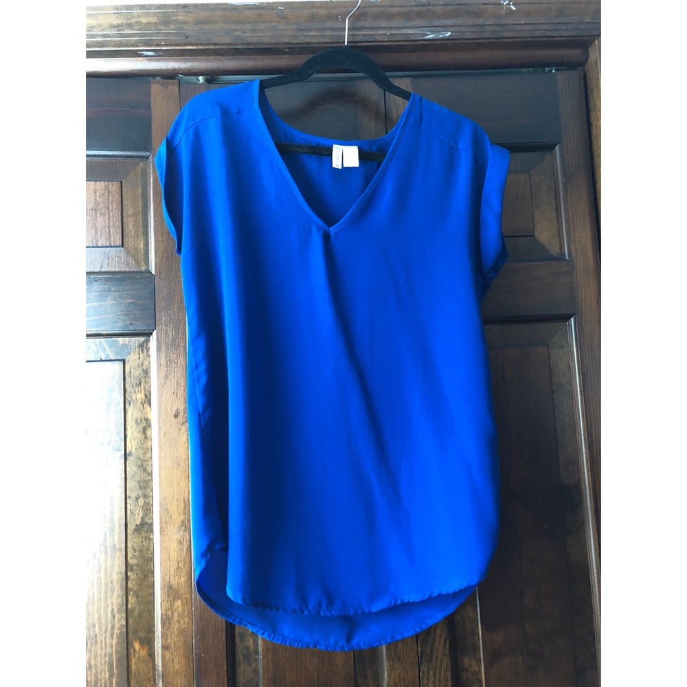 Blue short sleeve blouse